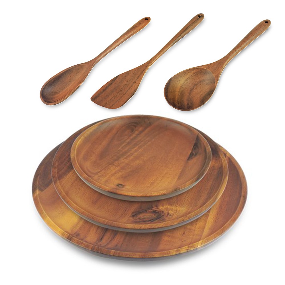 [超殺組合]【LOVEL】洋槐木點心盤3入組/淺盤3入組/料理4件組《WUZ屋子》