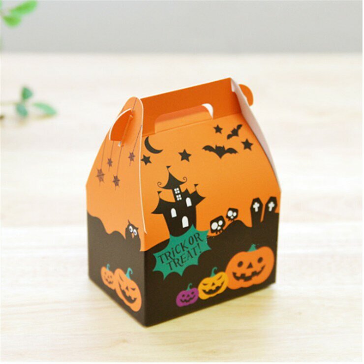 【嚴選&現貨】萬聖節手提餅乾盒 糖果盒 糖果點心包裝盒 手提紙盒 禮品包裝 禮物盒 餅乾盒 萬聖節包裝 烘焙工具 DIY