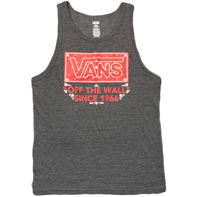 VANS - VN0A3USWBHH 美版 PAISED TANK TOP 純棉 背心 (深麻灰) 化學原宿