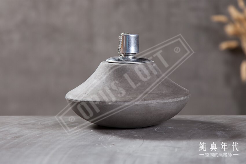 【純真年代】日式清水模 造型 油燈 Loft特色工藝品家飾 居家裝飾品 工業風咖啡廳民宿設計裝潢桌面擺飾 ~CO-601920~