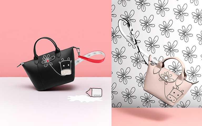 牛被認為是誠實、勤奮的動物，然而Longchamp牛年限量包可愛到令人難以抗拒！（圖／Longchamp提供）