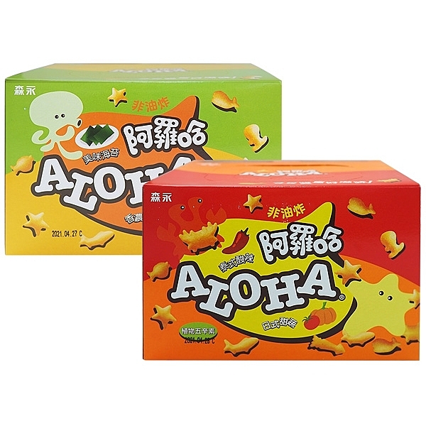非油炸的中空休閒點心，香脆爽口 家庭包組合 美味海苔/香濃起司：葷食；日式甜蔬/泰式酸辣：植物五辛素