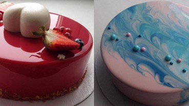 超夢幻蛋糕，大理石材質般的鏡面質感讓人捨不得切！