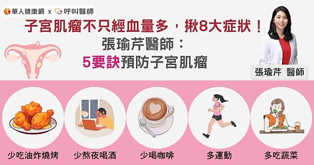 子宮肌瘤不只經血量多，揪8大症狀！醫師：5要訣預防子宮肌瘤