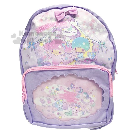 〔小禮堂〕雙子星 尼龍兒童後背包《紫.小熊.木馬.窗簾》散熱背墊.書包