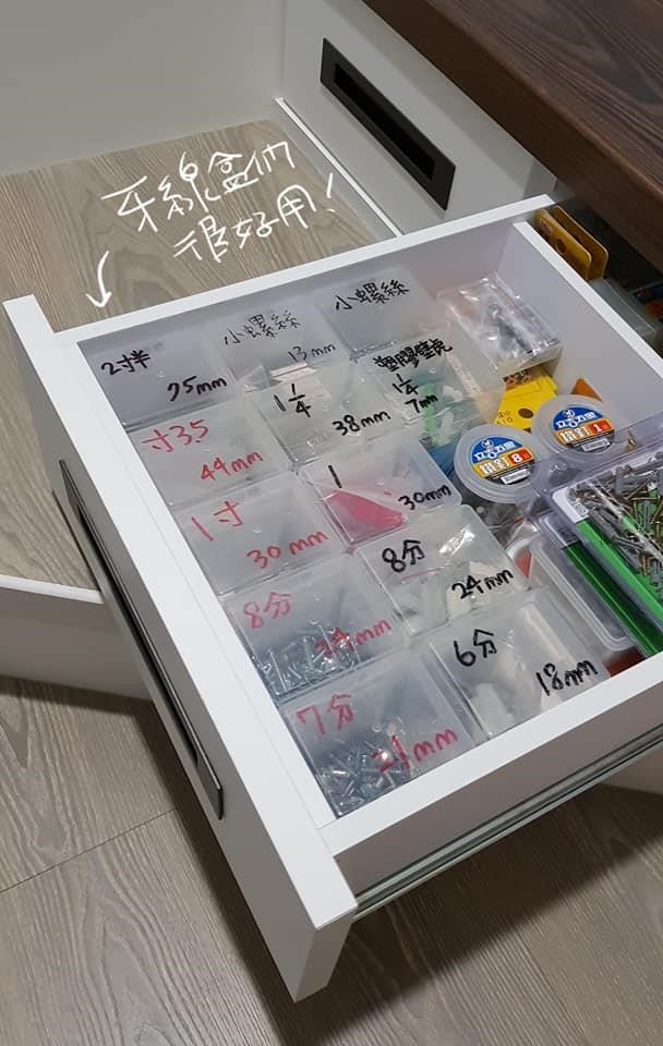 網友李國蘭在網路上分享她用牙線盒、牙膏盒收納的做法