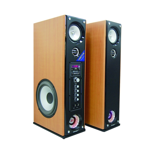 ▲8吋超重低音，LED七彩炫光燈，高質感鋼琴亮面烤漆面板，充分展現出喇叭之獨特美感▲支援藍芽可無線連接具藍芽之設備如手機、筆電、平板播放音樂可於主機上控制播放選曲▲喇叭全木質打造，共鳴效果加倍，低音更