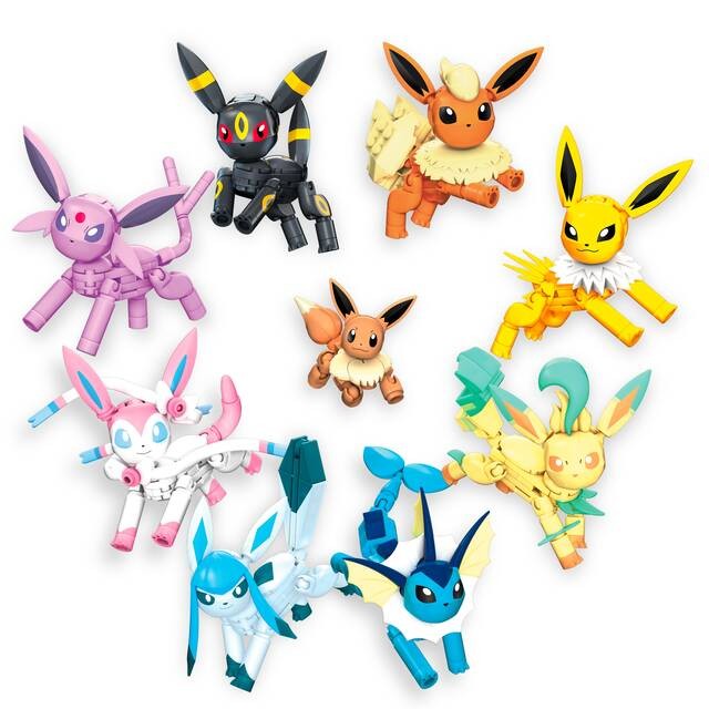 イーブイやピカチュウがキュートな丸みを再現したブロック メガコンストラックス で登場 組み立てたあとは可動フィギュアのように動かして遊べる Numan