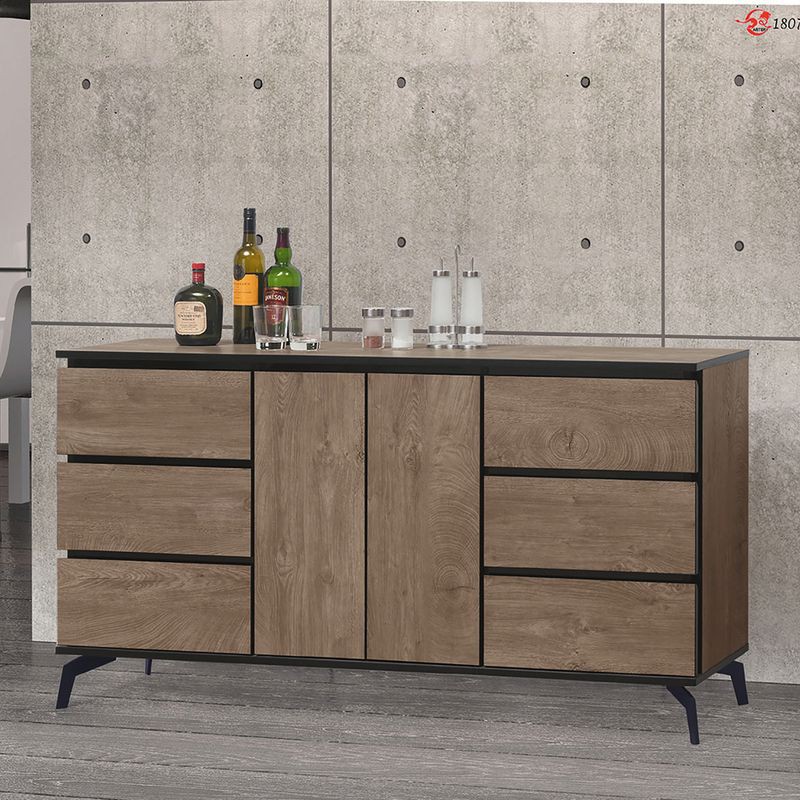 【YA622-4】 奧利佛5尺餐櫃下座 W151.5×D40×H80cm $8,750【商品材質】＊全木心板(符國際標準低甲醛)美耐皿立體耐磨木紋紙紋路猶如實木年輪＊正面1.5mm厚ABS環保材質具耐