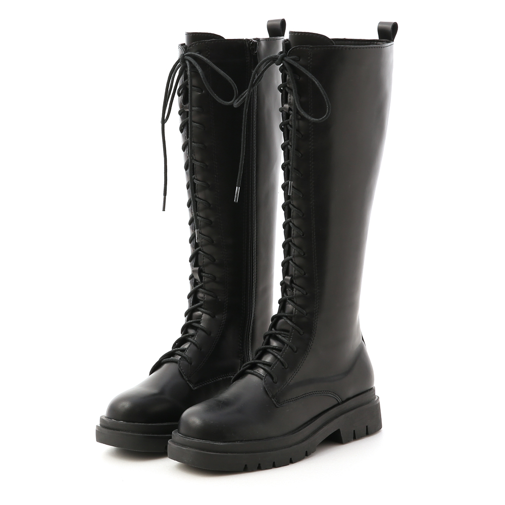 D+AF 勁酷時尚．鬆糕底綁帶馬汀長靴