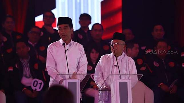 Debat capres - cawapres sesi pertama. (Suara.com/Muhaimin)