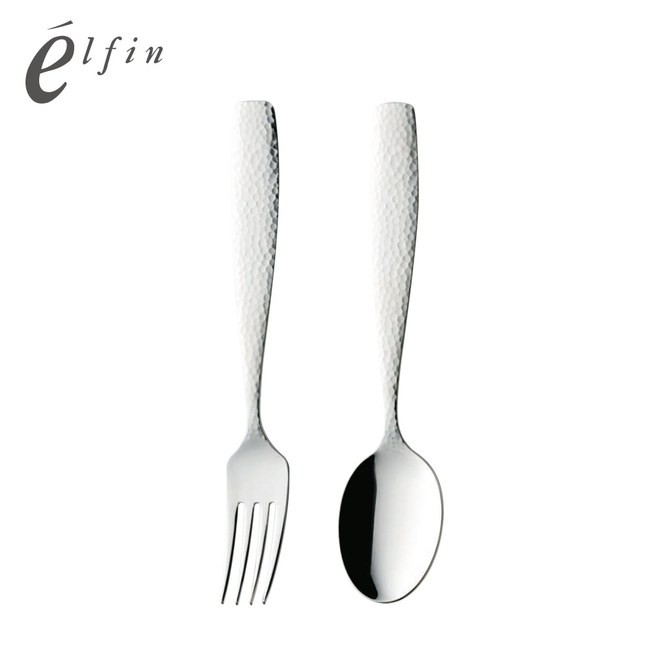 日本高桑elfin 垂花不鏽鋼甜點叉子湯匙組 (2組)