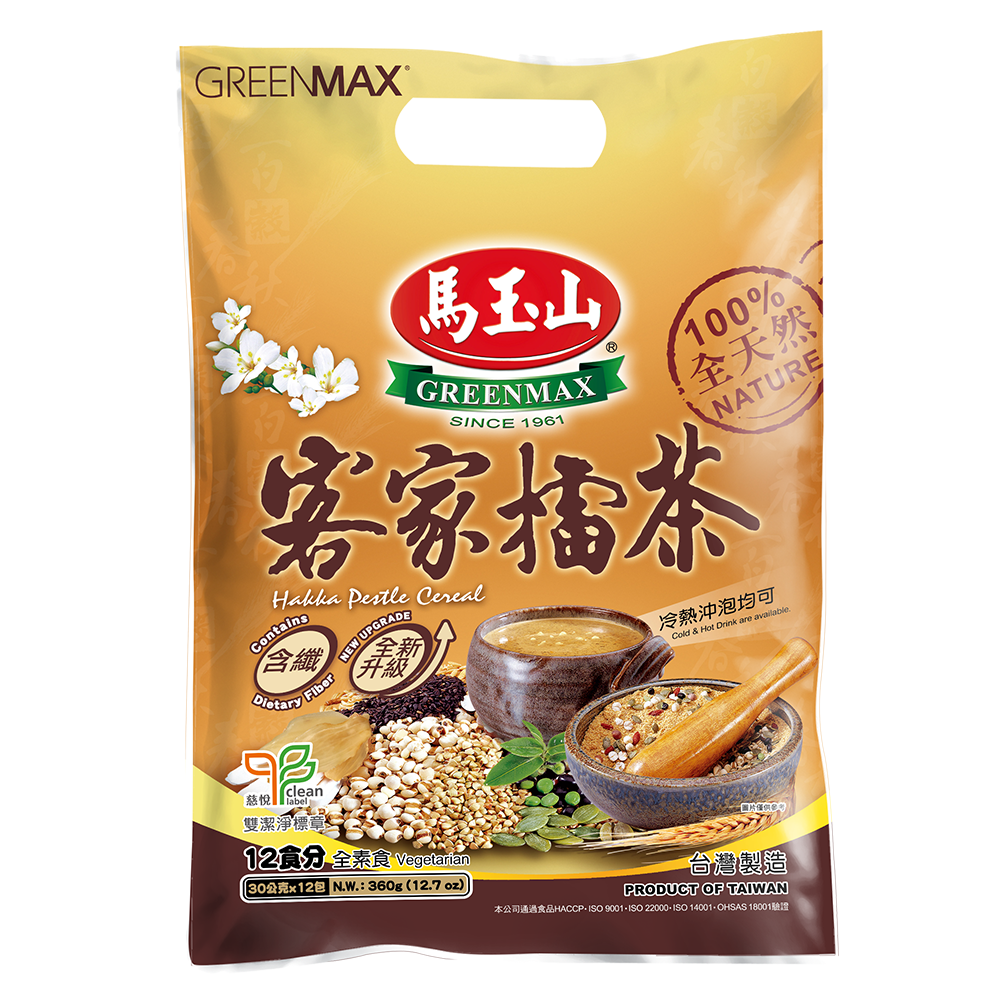 【馬玉山】客家擂茶(12入) 冷泡/沖泡/穀粉/含纖維/全素食/台灣製造