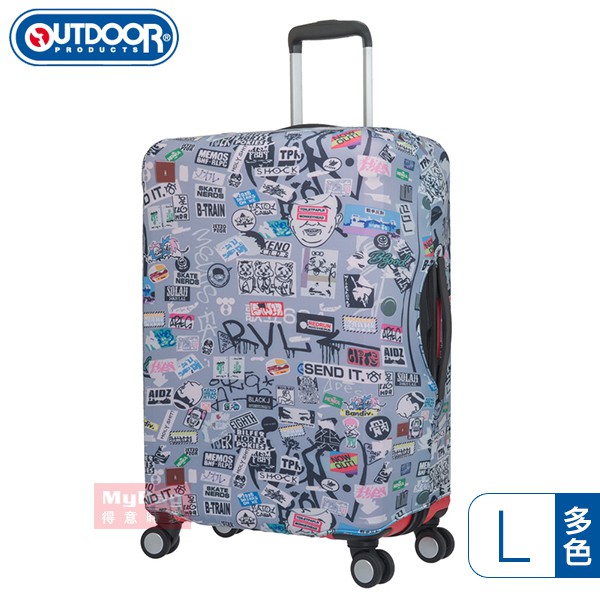 設計感破錶的創意圖案增添辨識度尺寸適用於26~28吋行李箱超輕量聚酯纖維材質耐磨耐刮耐用度高品牌：OUTDOOR材質：聚酯纖維尺寸：適用於26~28吋行李箱(傳統箱不適用)