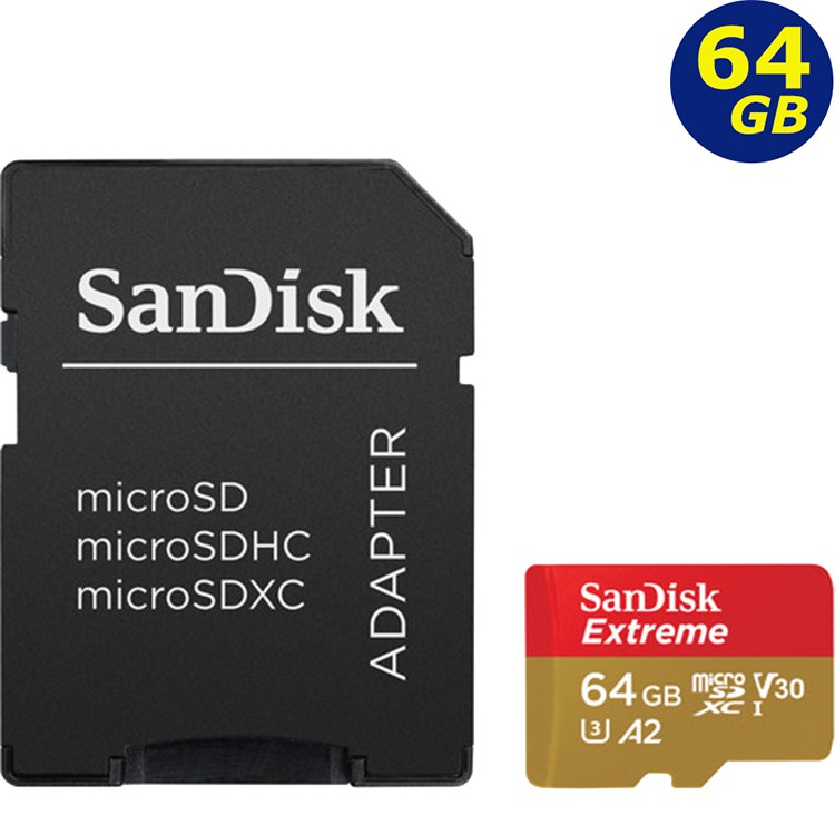 #SanDisk #64GB #64G #microSDXC #Extreme #160MB/s #microSD #micro #SD #SDXC #UHS #U3 #4K #V30 #A2 #C1