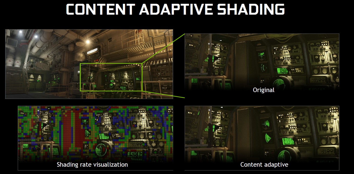 Content Adaptive Shading 可以根據切割畫面區域的細節多寡，於下一張畫面降低渲染的解析度