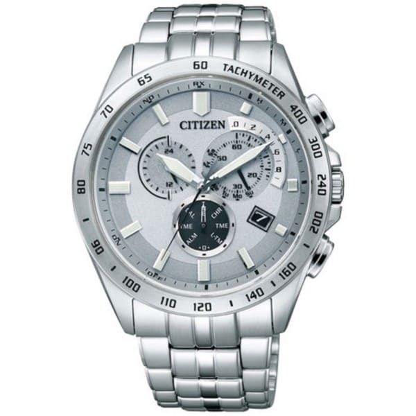 CITIZEN Eco-Drive 電波碼錶鬧鈴時尚男錶(AT3000-59A)