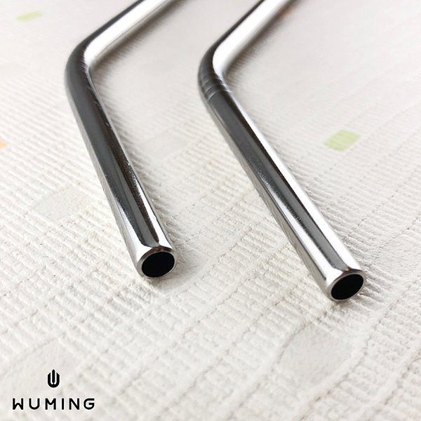 平口不鏽鋼彎吸管 兩入一組 環保 食品級 耐酸 直管 手搖飲 冰霸杯 杯子 馬克杯 『無名』 P05102