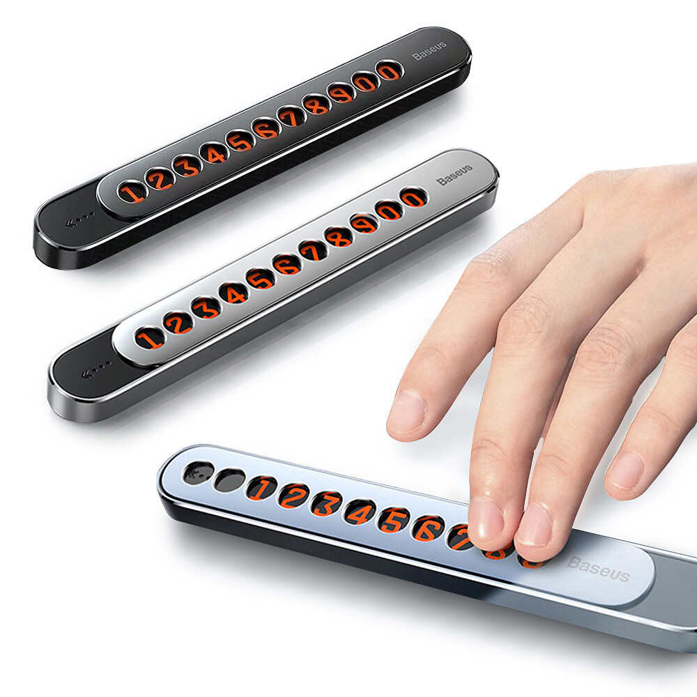 Baseus倍思 滑蓋臨時停車號碼牌/螢光 電話號碼 臨停 暫時停車