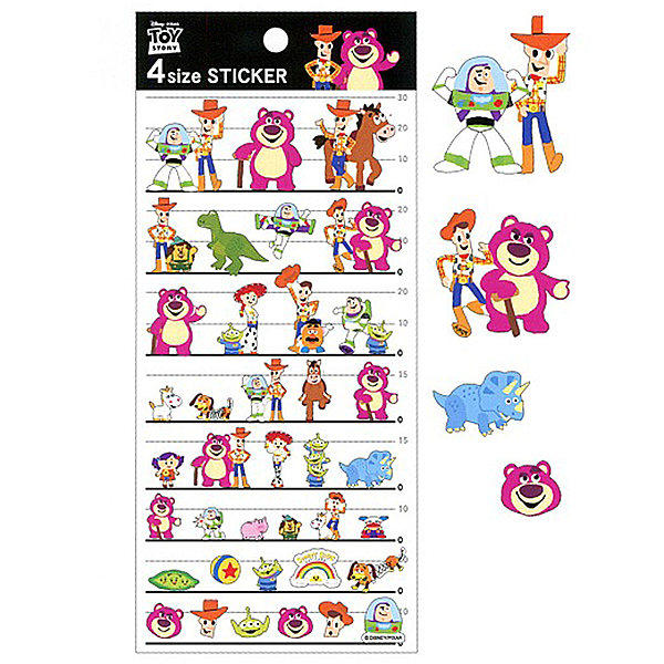 KAMIO日製文具雜貨 4種尺寸大小的卡通人物貼紙 隨意黏貼有趣又可愛