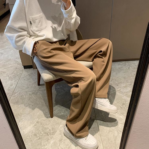 西裝褲 休閒西褲男高級感輕熟風男裝oversize褲子男夏季 父親節免運