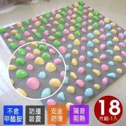 ◎★材質軟硬適中不尖銳可安心|◎★厚底EVA材質可緩衝全身重力|◎★室內戶外皆可使用享受腳底按摩品牌:Abuns類型:巧拼墊主材質:EVA/EPE材質說明:乙烯醋酸乙烯酯共聚物塑膠（EVA塑膠)、PP