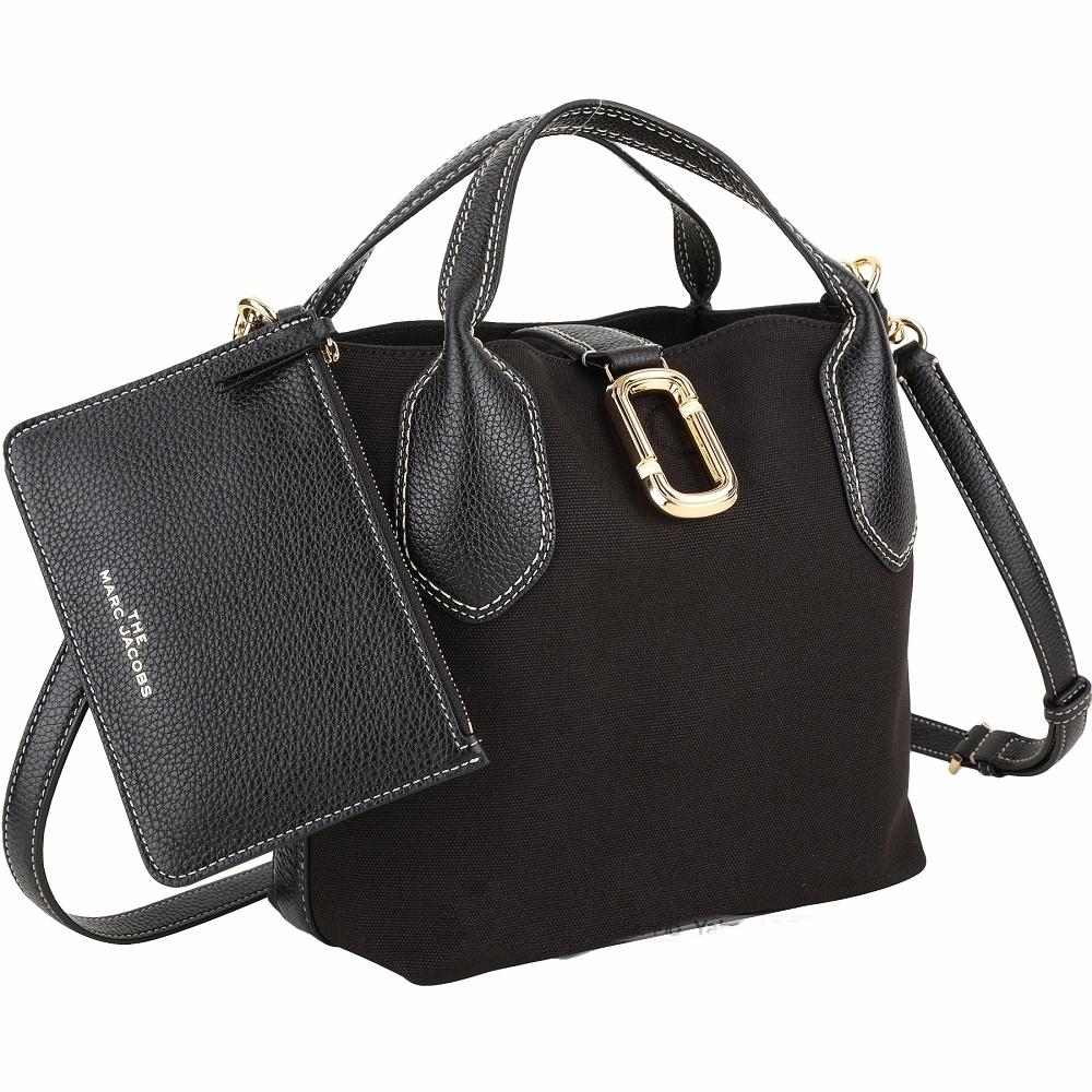 MARC JACOBS THE REPORTER J 金屬釦皮革帆布手提/斜背托特包