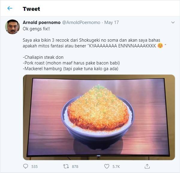 Gokil 3 Masakan Dari Shokugeki No Soma Ini Akan Dibuat Oleh Chef Arnold