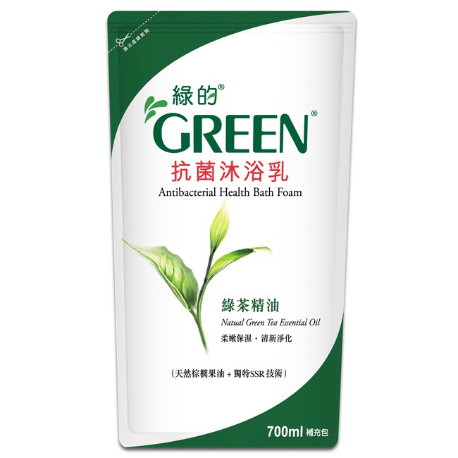 [直購特價] 綠的GREEN 抗菌沐浴乳-綠茶 700ml/包 補充包 維康 (沐浴乳 沐浴露 沐浴霜 沐浴精)