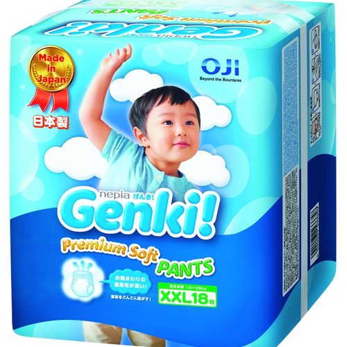 日本境內 王子 Genki! 元氣褲(紙尿布)-XXL18片(6包箱購)★衛立兒生活館★