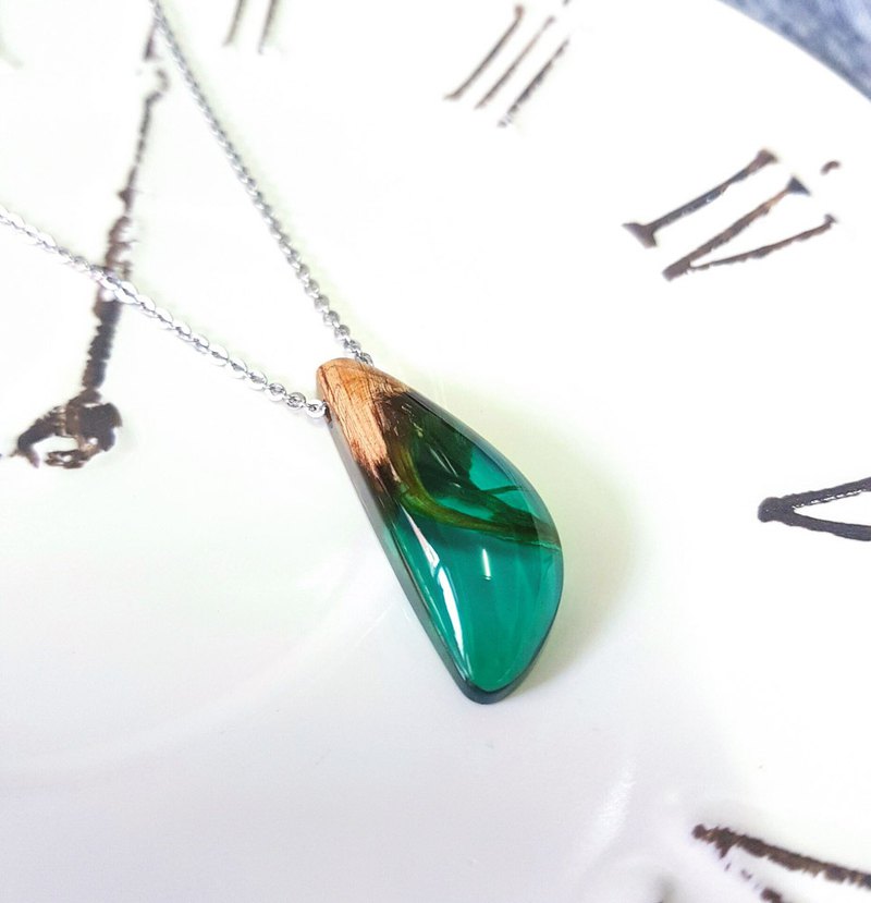 原木手作項鍊墜 附贈抗敏鋼鍊
