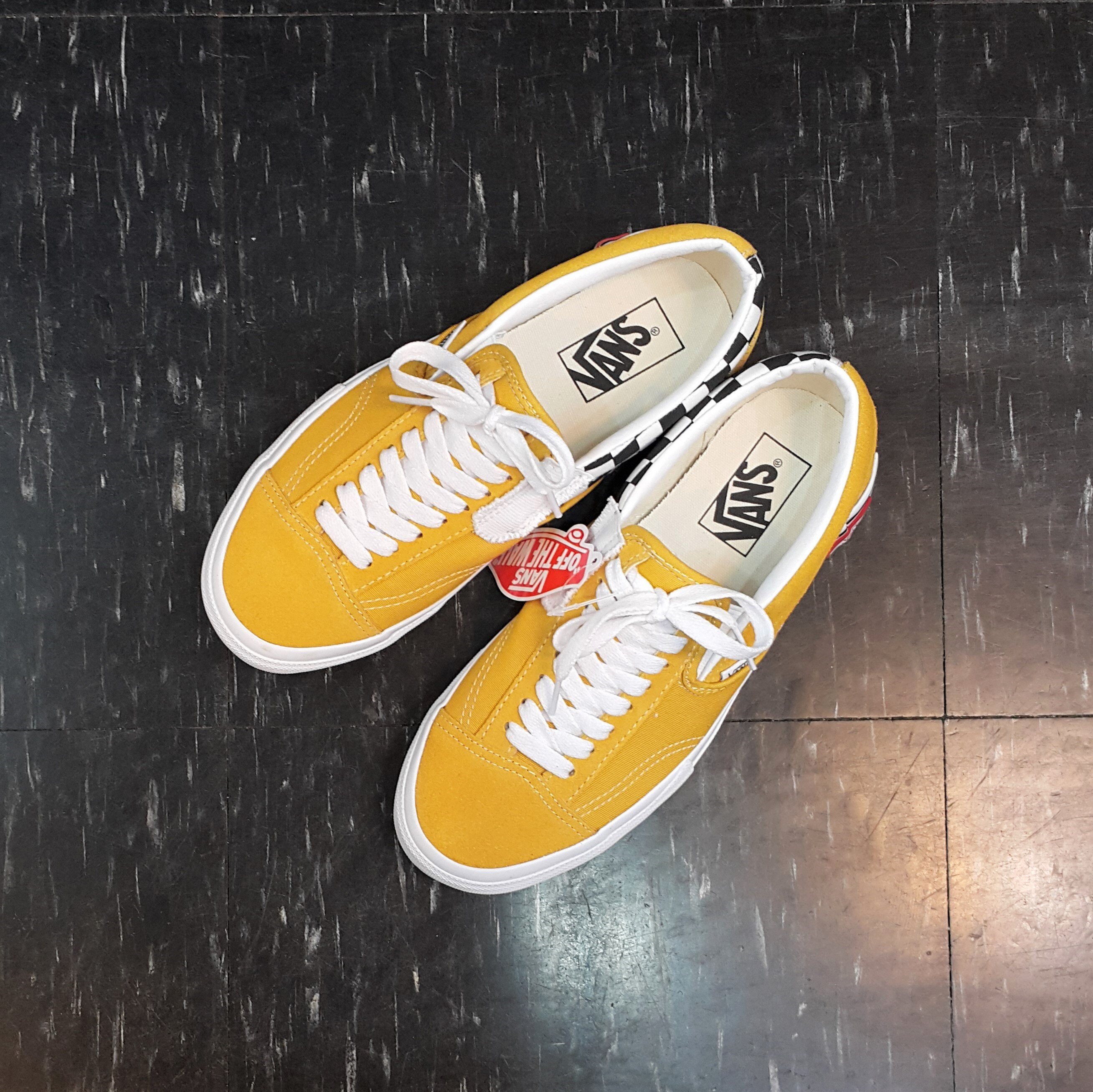 VANS 解構 Slip On Cap Yolk 黃色 芥末黃 棋盤格 懶人鞋 麂皮 帆布 鬆緊帶 VN0A3WM5VLY