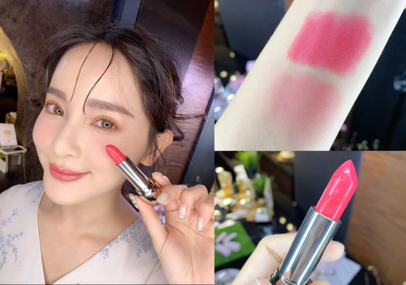 色號#N61因為是粉霧質地，直接以指腹暈塗開就能當成腮紅膏使用。