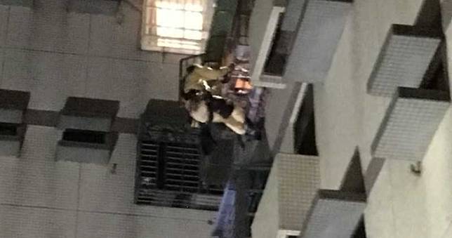 窗台遮雨棚有全裸女！　台中警消高空垂降救援