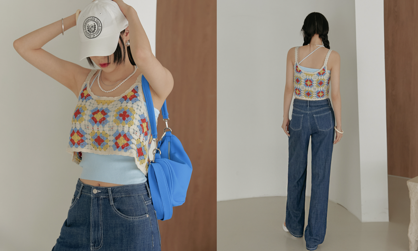 層次感穿搭編織簍空背心