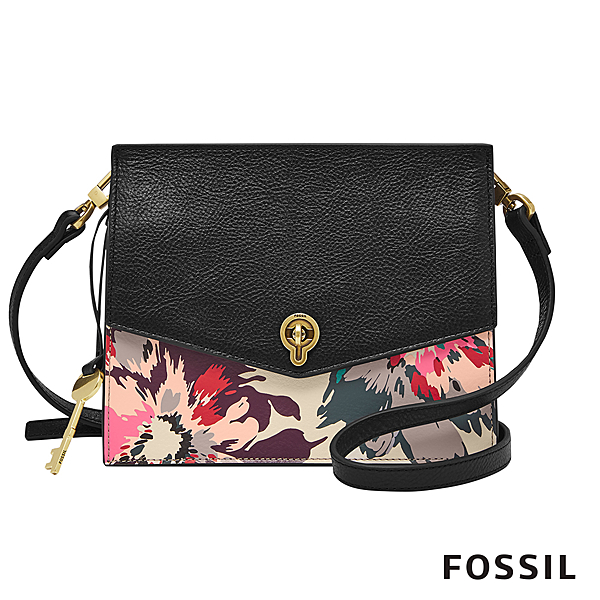 FOSSIL 官方旗艦店 花朵彩繪繽紛搶眼 淺色皮革與正面成對比 型號：ZB7875919