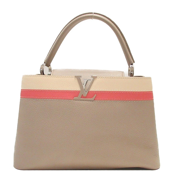 LOUIS VUITTON LV 路易威登 淺棕牛皮手提包 Capucines MM M42925 【BRAND OFF】