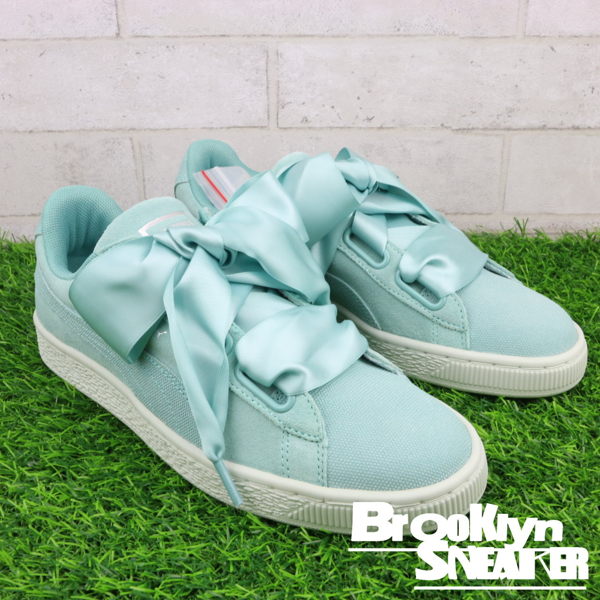 PUMA Suede Heart Pebble 蒂芬尼綠 麂皮 緞帶 休閒 女 (布魯克林) 36521003