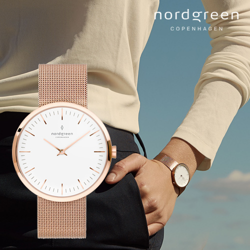 【買就送!威秀電影票1張】Nordgreen 玫瑰金 32mm｜Infinity無限｜北歐極簡設計玫瑰金手錶/網格鈦鋼 IN32RGMEROXX 現貨 熱賣中!
