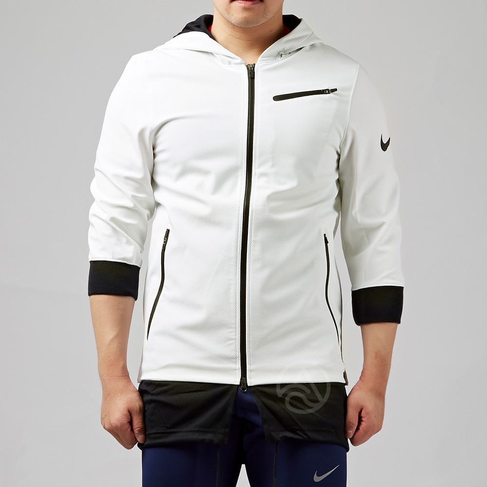 Nike KYRIE JACKET 白色 長版 下擺兩層 連帽外套 830826-100