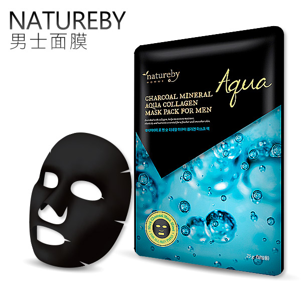 韓國 natureby 原礦炭男士面膜-水膠原 25g