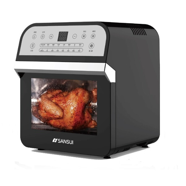 型號 : SAF-553W 內容 : 主機、轉籠夾、網籃、接油盤、烤盤、層架、烤雞叉、炸籃、說明書、保卡 商品尺寸： 31.5x33.4x37cm 淨 重： 7.98kg 1. 新一代料理神器 創造減