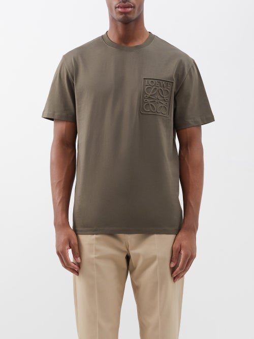 Loewe - Anagram-logo Cotton-jersey T-shirt - Mens - Khaki