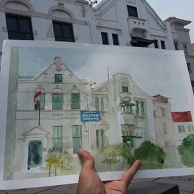 10 Sketsa  Indah Pemandangan  Kota  Jakarta  Mirip Banget 