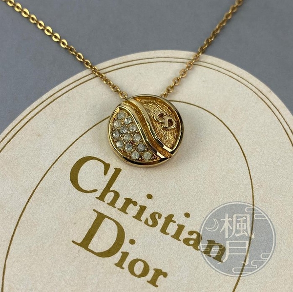 BRAND楓月 Christian Dior 迪奧 圓墜水鑽項鍊 配飾 配件 飾品 時尚配件 首飾