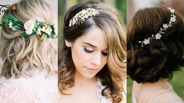 打造飄逸活潑感，浪漫唯美的氛圍~短髮新娘的造型也太多了吧！