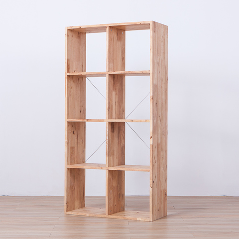 ‧橡膠木材質，堅固耐用。‧多方格收納物品多。‧層板高度適合擺放書籍。