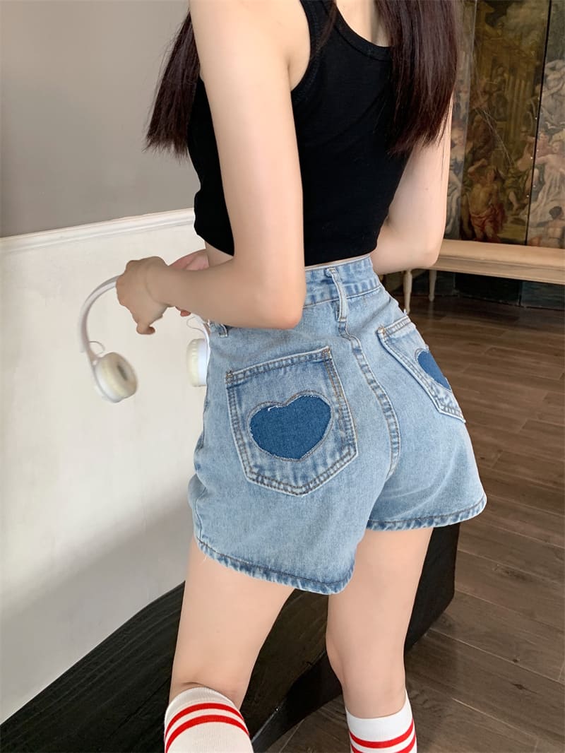 【新品九折】串串心牛仔短褲-49916