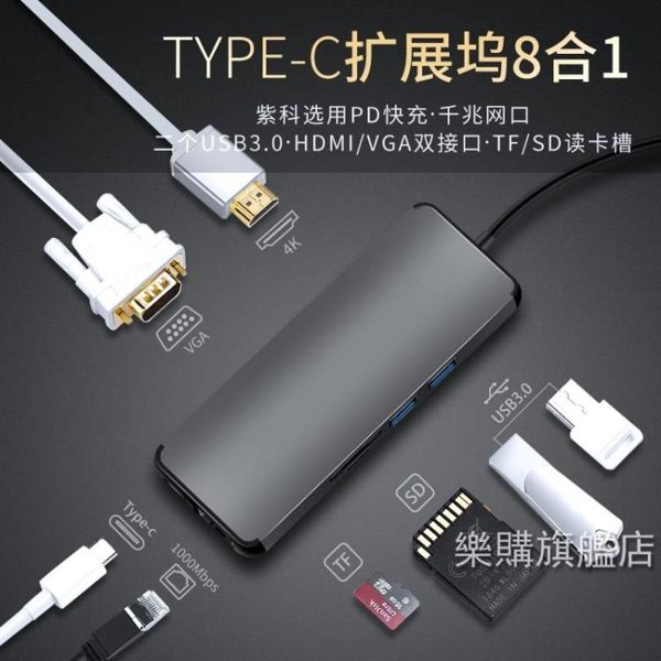 HUB轉接頭HDMI vga蘋果MacBook Pro電腦轉換器配件USB