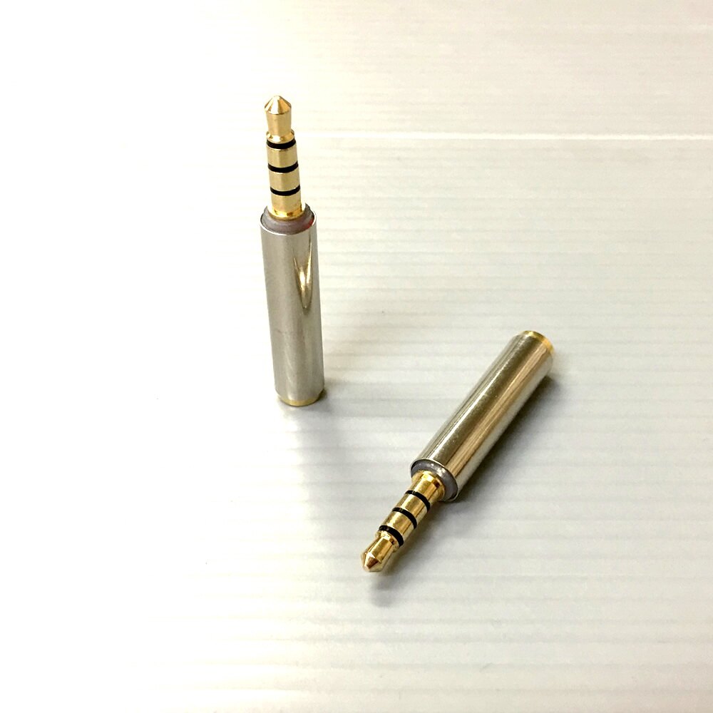 3.5mm 四極轉接頭，解決同樣使用線控的耳機，但聲音空洞，或是需要按著麥克風按鈕才能聽的問題!